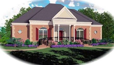 One-Story Traditional Elevation of Plan 47160