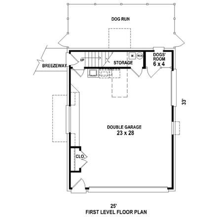 Garage Plan 47170 - 2 Car Garage Apartment First Level Plan