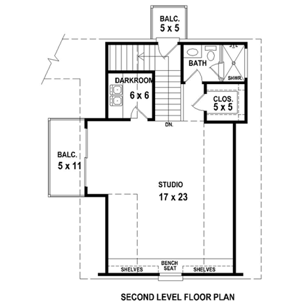 Garage Plan 47170 - 2 Car Garage Apartment Second Level Plan