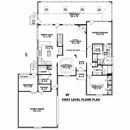 House Plan 47180 First Level Plan