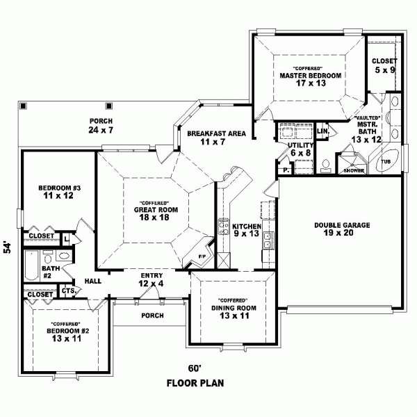 One-Story Level One of Plan 47190