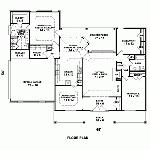 One-Story Level One of Plan 47216