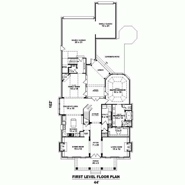 Plantation Southern Level One of Plan 47234
