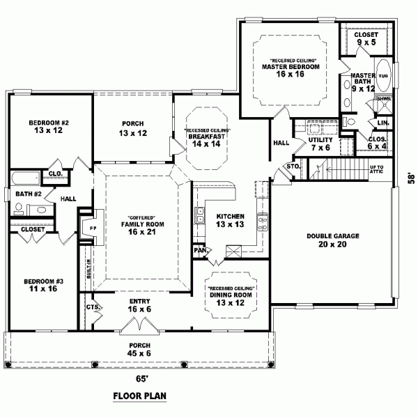 One-Story Level One of Plan 47245