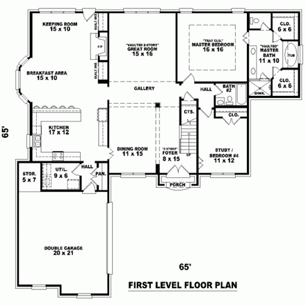 House Plan 47249 First Level Plan