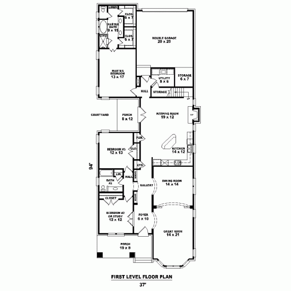 Narrow Lot Level One of Plan 47260