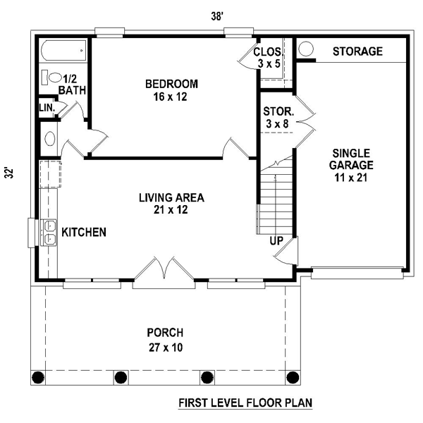 Cottage Level One of Plan 47266