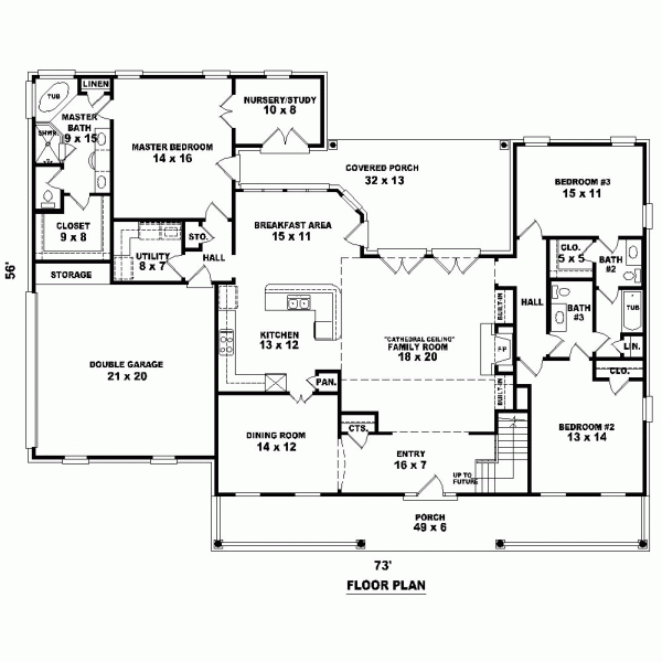 One-Story Level One of Plan 47295