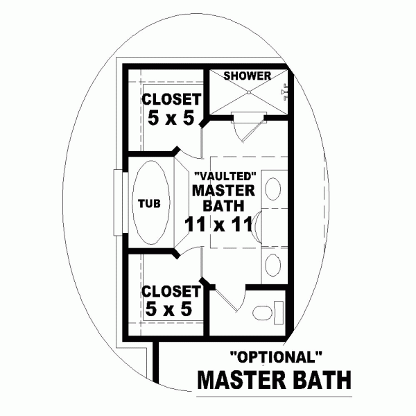 One-Story Alternate Level One of Plan 47296