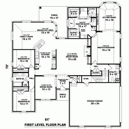 House Plan 47314 First Level Plan