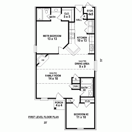 House Plan 47369 First Level Plan