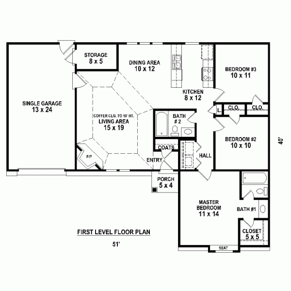 One-Story Level One of Plan 47371