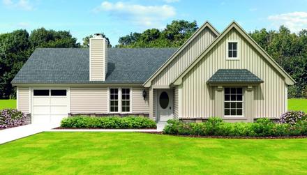 One-Story Elevation of Plan 47371