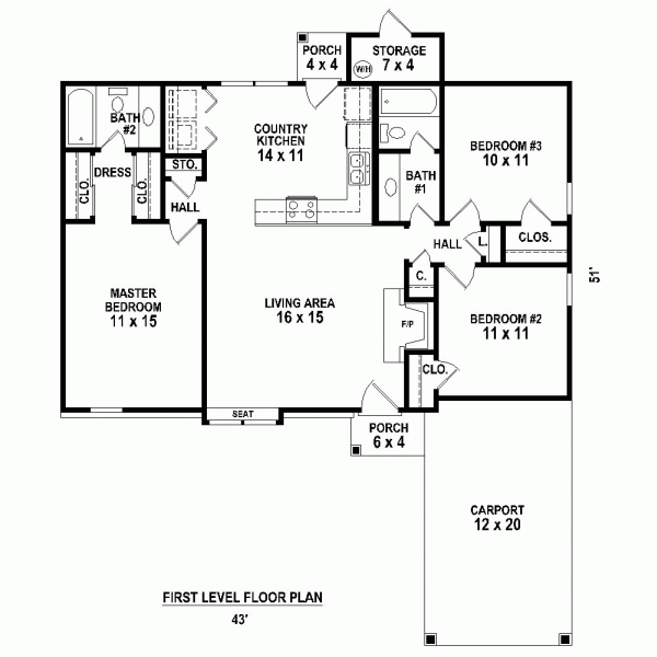 One-Story Level One of Plan 47373