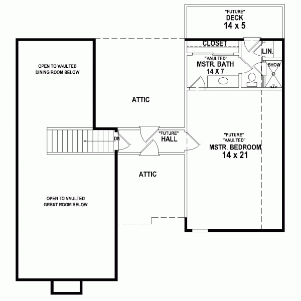 Narrow Lot One-Story Traditional Level Two of Plan 47379