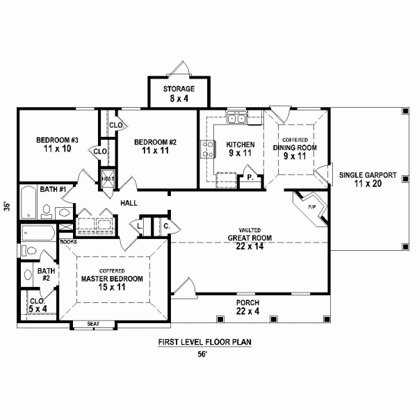 One-Story Level One of Plan 47380