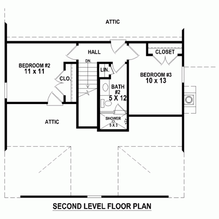 House Plan 47382 Second Level Plan