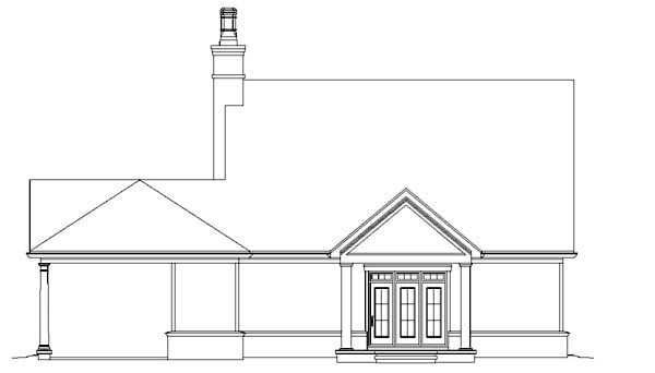 Traditional Rear Elevation of Plan 47382
