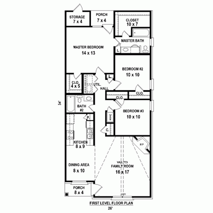 House Plan 47383 First Level Plan