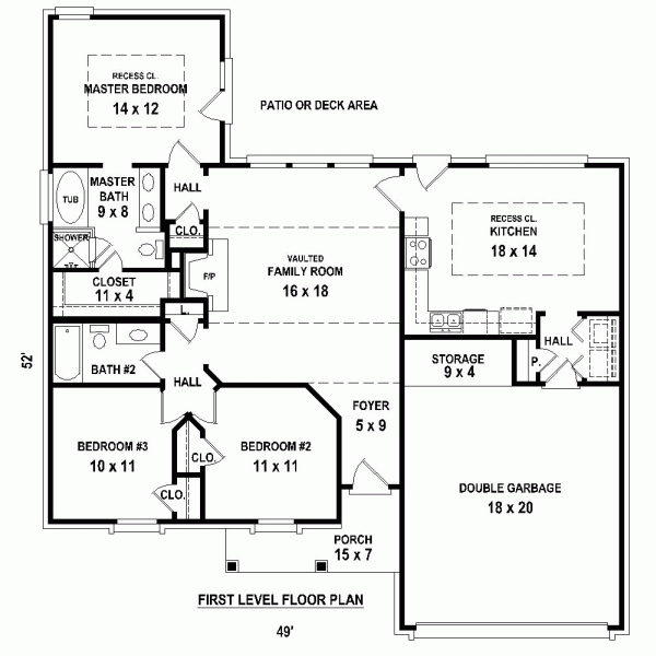 One-Story Level One of Plan 47396