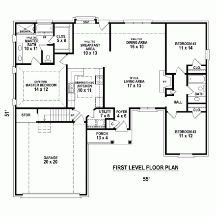 House Plan 47405 First Level Plan