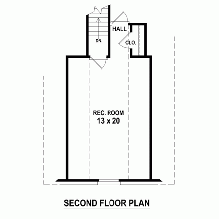 House Plan 47407 Second Level Plan