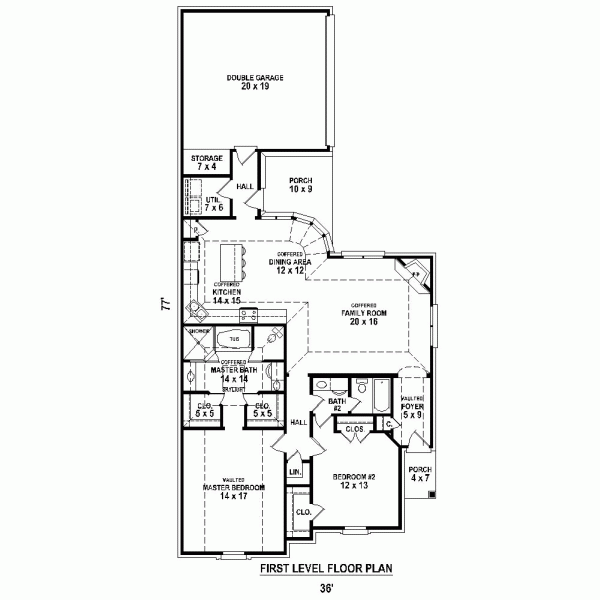 Narrow Lot One-Story Level One of Plan 47410