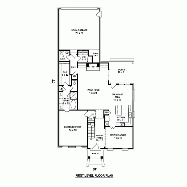 Narrow Lot Traditional Level One of Plan 47415