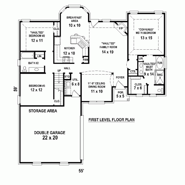 One-Story Level One of Plan 47423