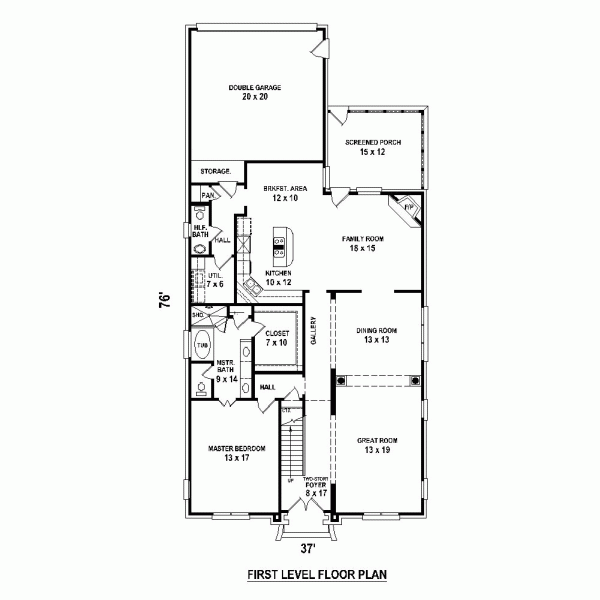 Narrow Lot Traditional Level One of Plan 47442