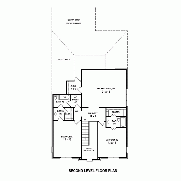 Narrow Lot Traditional Level Two of Plan 47442