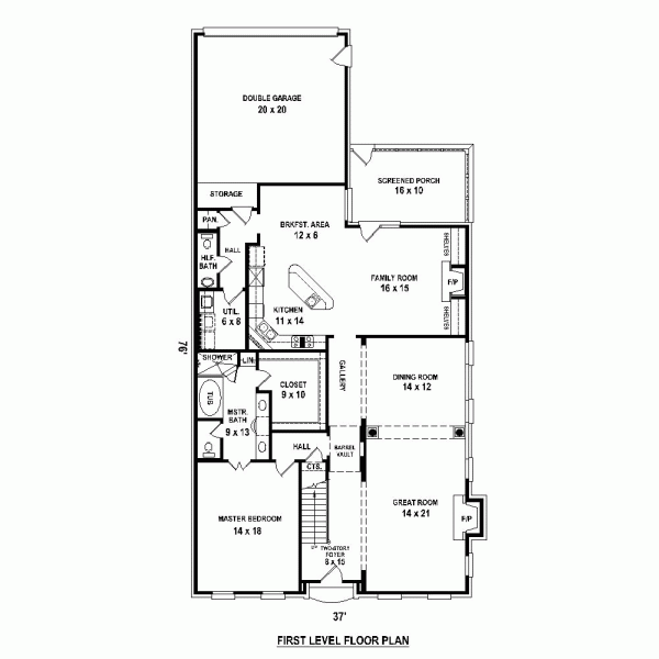 Narrow Lot Level One of Plan 47451