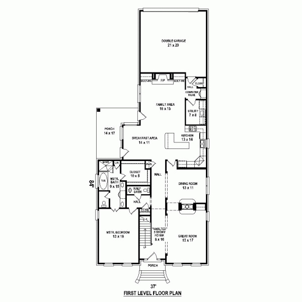 Colonial Narrow Lot Level One of Plan 47454