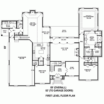 House Plan 47540 First Level Plan