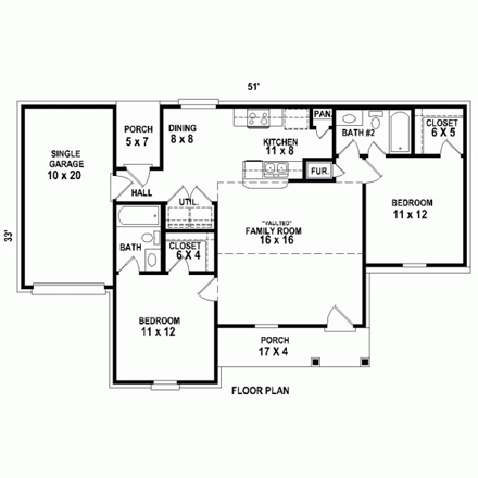 House Plan 47547 First Level Plan