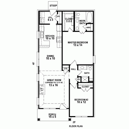 House Plan 47550 First Level Plan