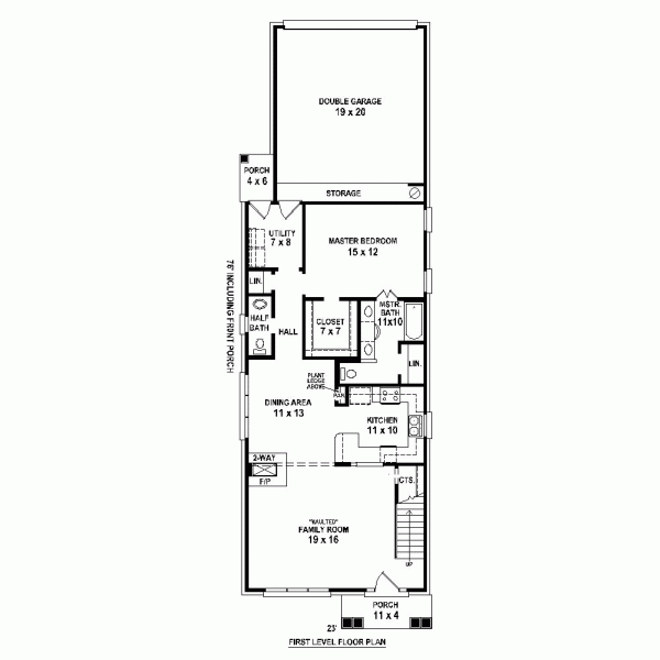 Narrow Lot Traditional Level One of Plan 47555