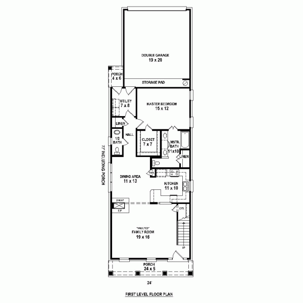 Narrow Lot Traditional Level One of Plan 47556