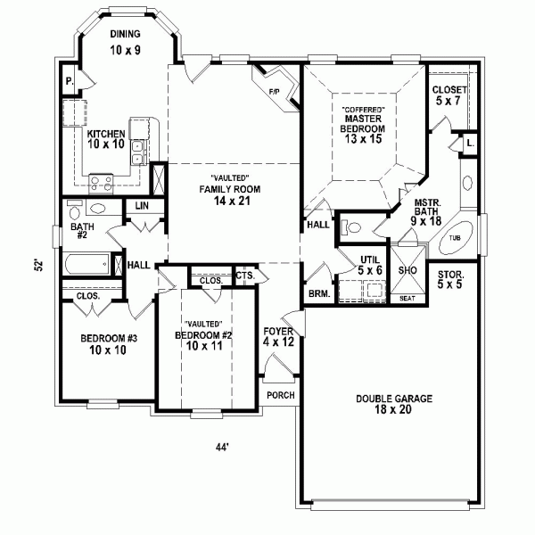 European One-Story Level One of Plan 47577