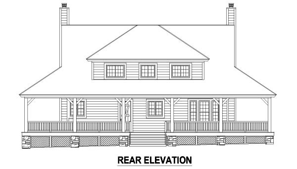 Country Rear Elevation of Plan 47578