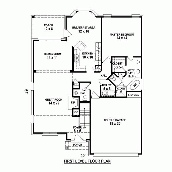 Narrow Lot Traditional Level One of Plan 47581