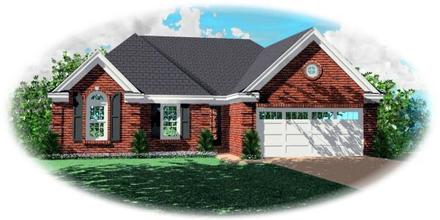 European One-Story Traditional Elevation of Plan 47596