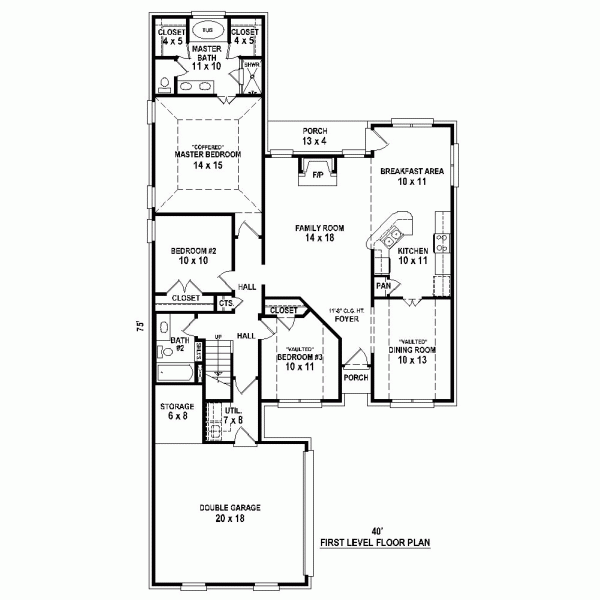 Narrow Lot Traditional Level One of Plan 47906