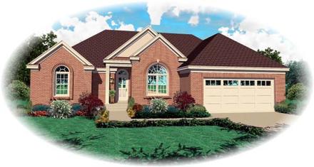 European One-Story Traditional Elevation of Plan 47923