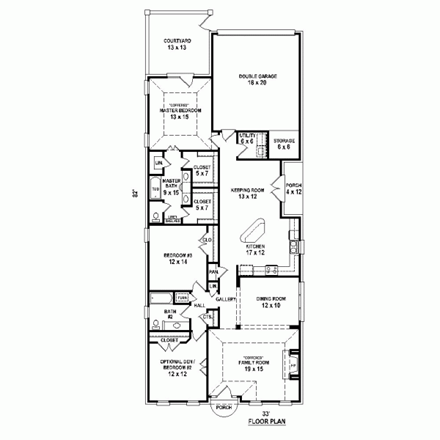 House Plan 47958 First Level Plan