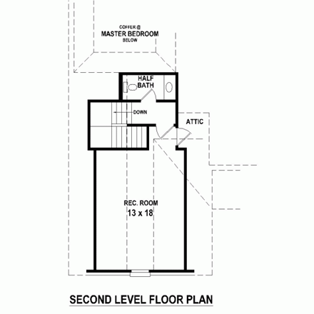 House Plan 47978 Second Level Plan