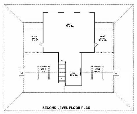 Country Farmhouse Level Two of Plan 47993