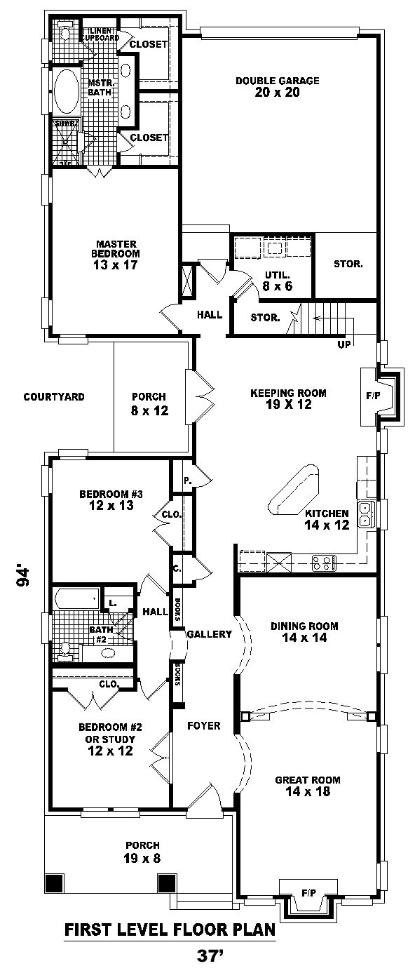 Craftsman Level One of Plan 47995