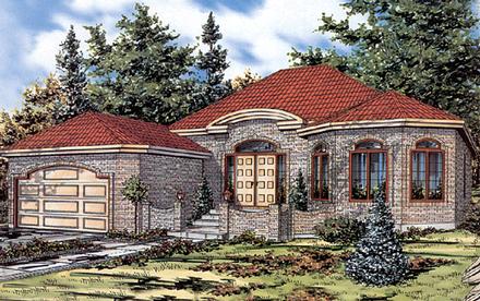Bungalow One-Story Elevation of Plan 48000