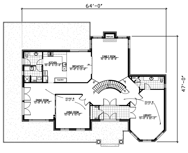 Bungalow Level One of Plan 48002